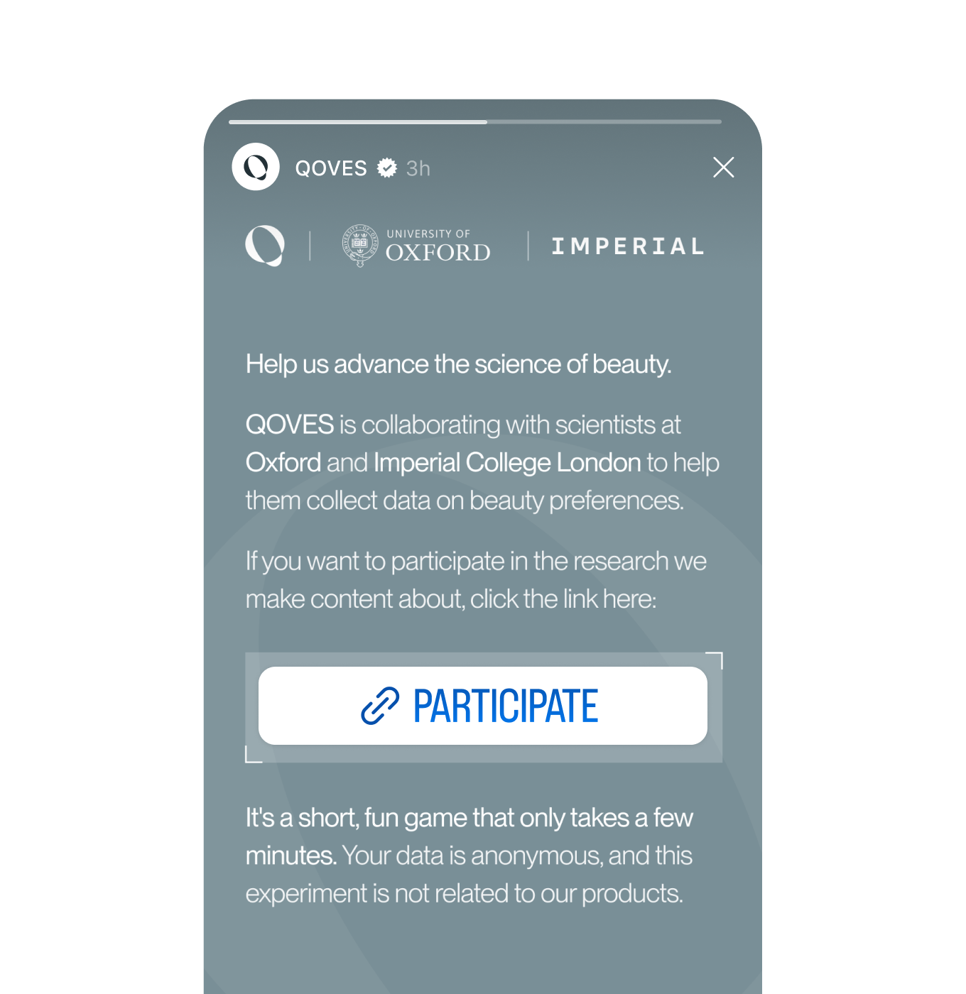 QOVES research study phone mockup